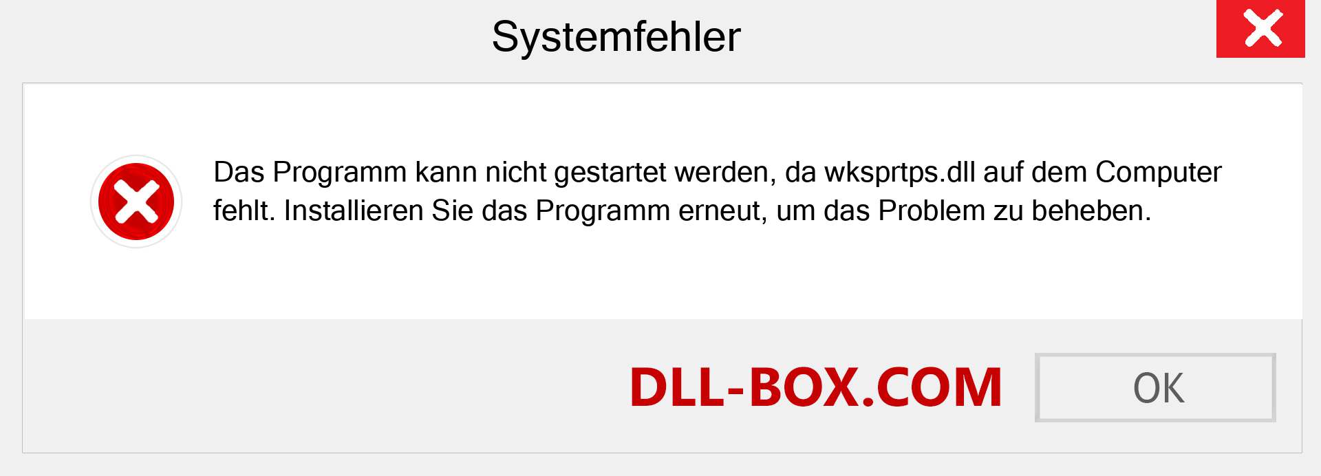 wksprtps.dll-Datei fehlt?. Download für Windows 7, 8, 10 - Fix wksprtps dll Missing Error unter Windows, Fotos, Bildern