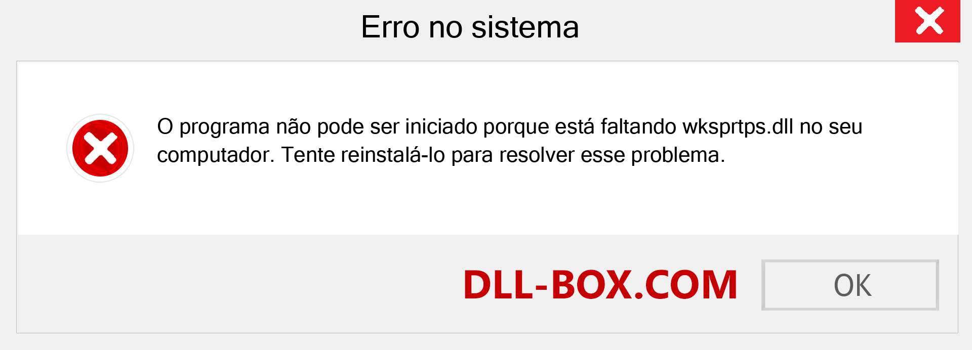 Arquivo wksprtps.dll ausente ?. Download para Windows 7, 8, 10 - Correção de erro ausente wksprtps dll no Windows, fotos, imagens