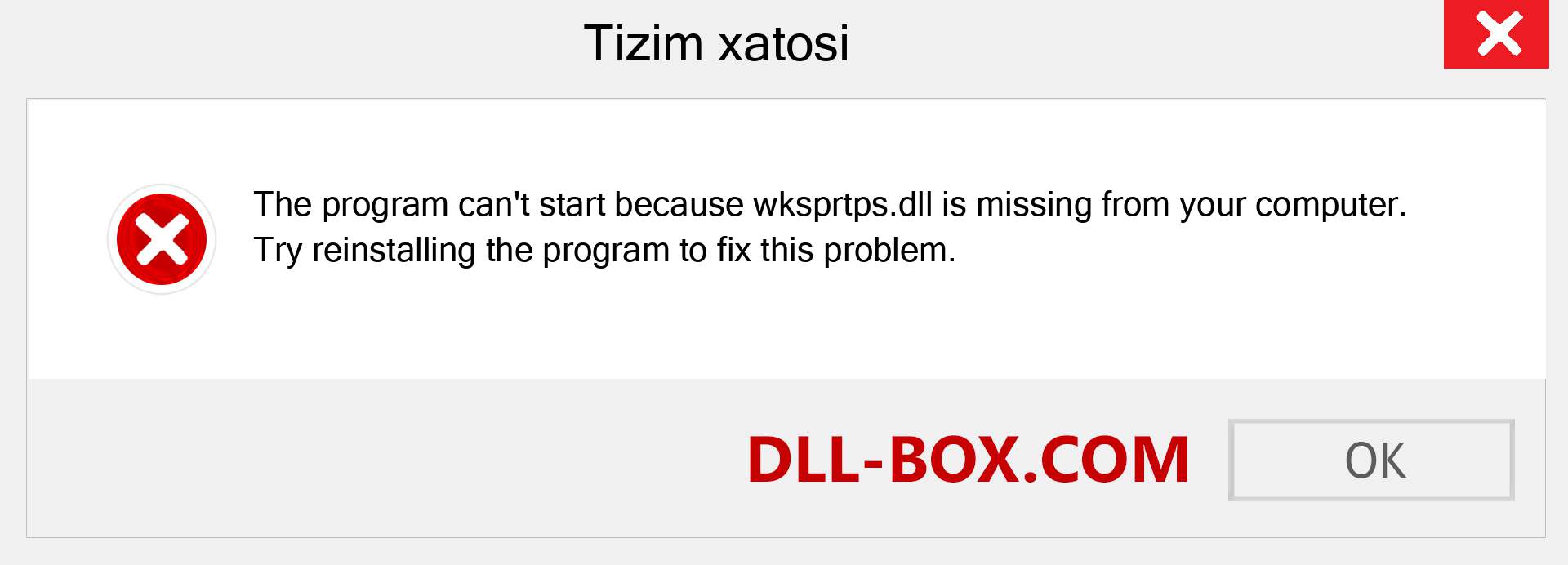 wksprtps.dll fayli yo'qolganmi?. Windows 7, 8, 10 uchun yuklab olish - Windowsda wksprtps dll etishmayotgan xatoni tuzating, rasmlar, rasmlar